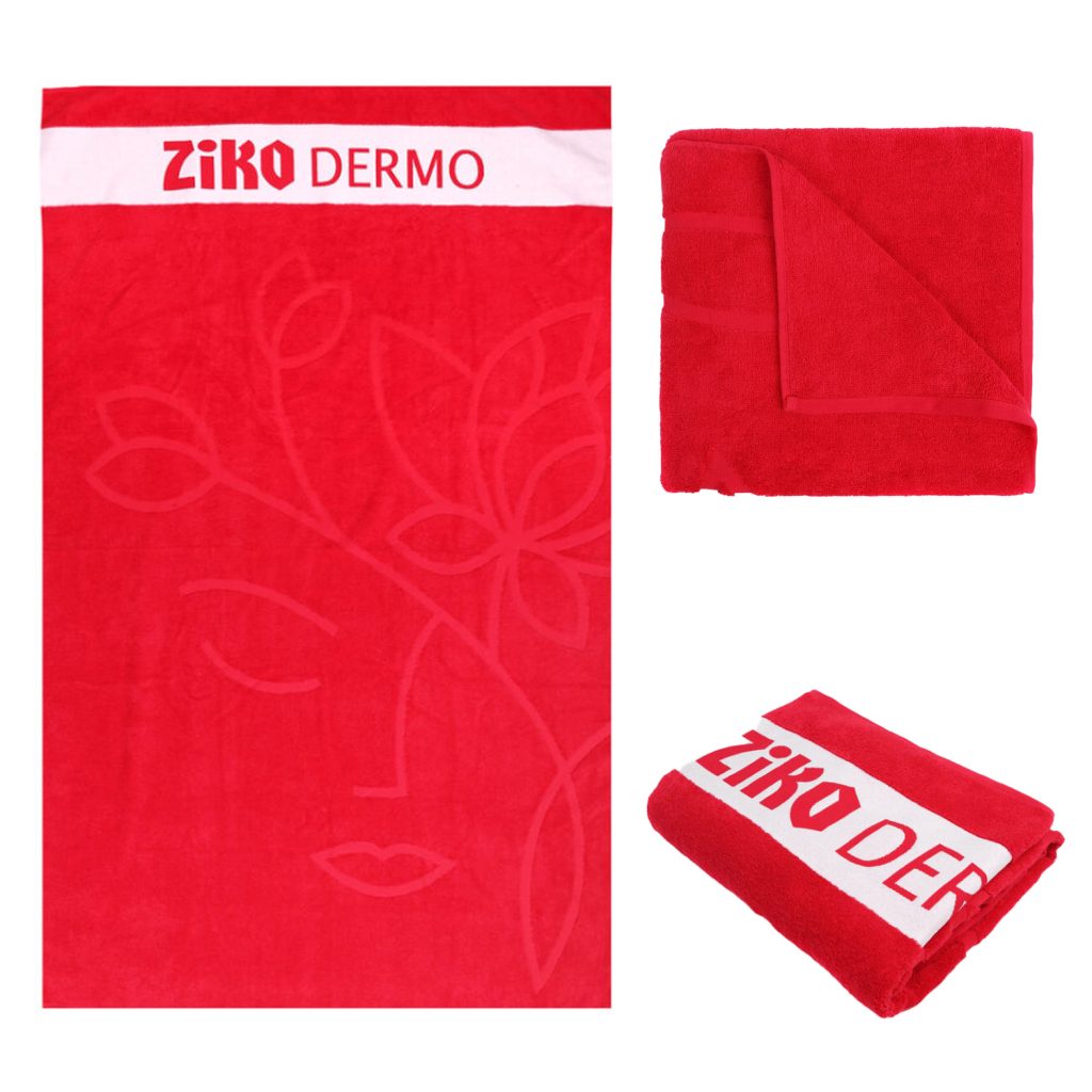 Recznik mikrofibra z bordiura i reliefem ZIKO dermo czerwony
