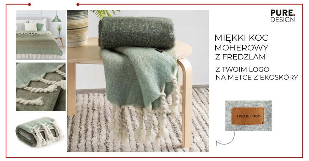KOC WEŁNIANY Z FRĘDZLAMI