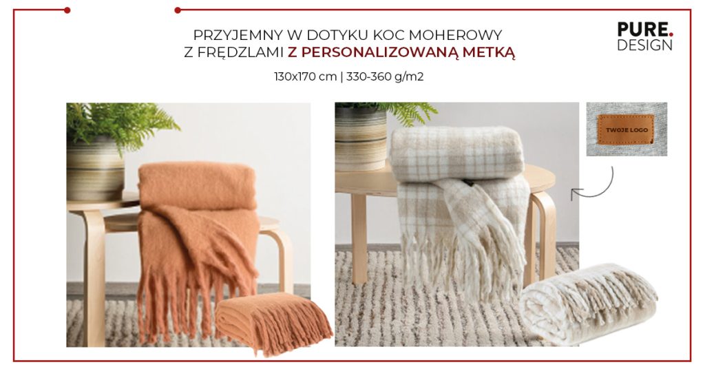 KOC WEŁNIANY Z METKA Z LOGO