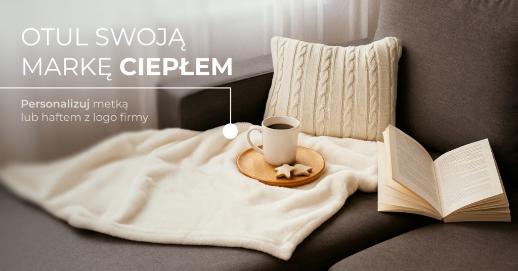 koc mikrofibra biały gładki