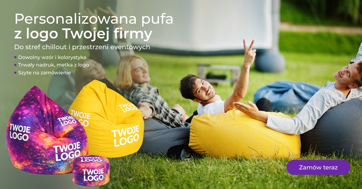 pufa reklamowa full nadruk z logo