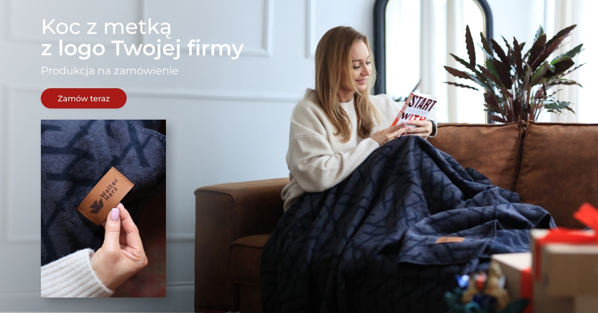 koc tkany dla firm z logo baner metka eko skóra na zamówienie 2