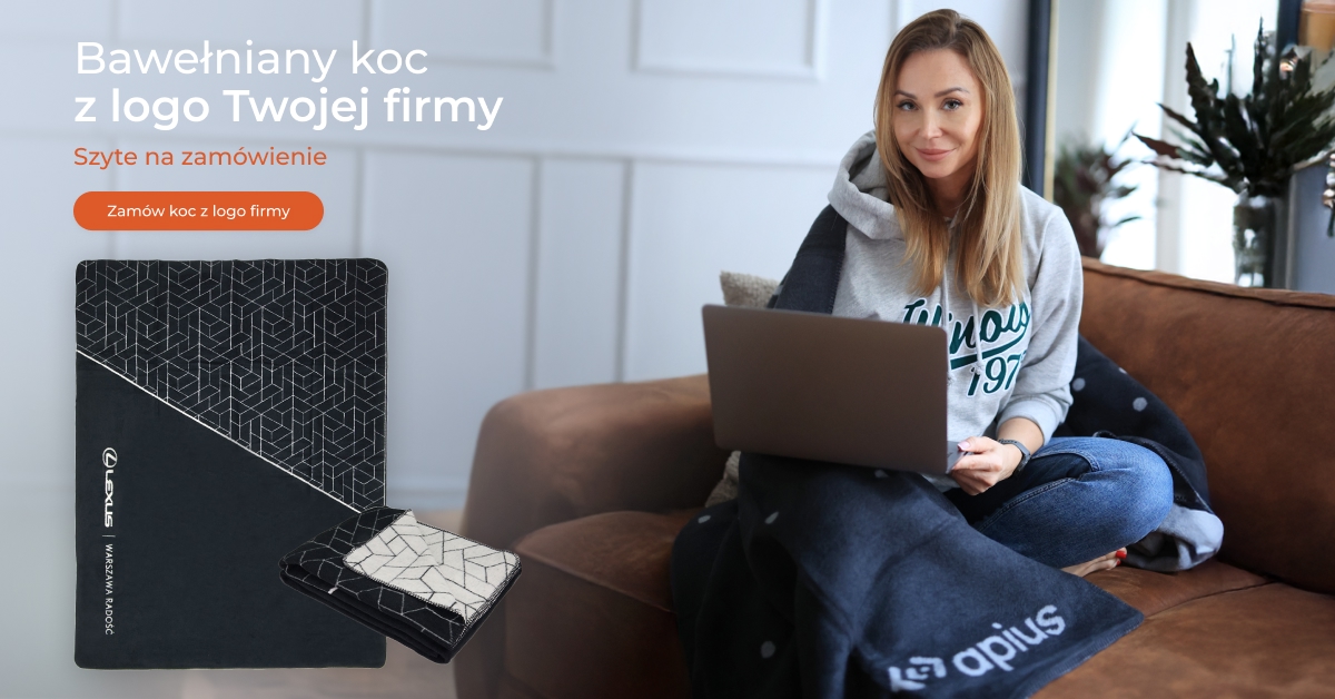 koc tkany dla firm z logo baner na zamówienie szyte w polsce 1