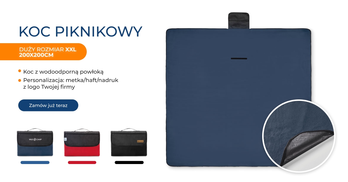 koc piknikowy XXL duży koc haft nadruk laser logo_1200x628 baner