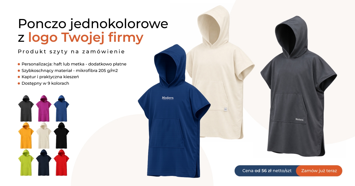 ponczo jednokolorowe na zamówienie logo dla firm haft metka_1200x628 baner