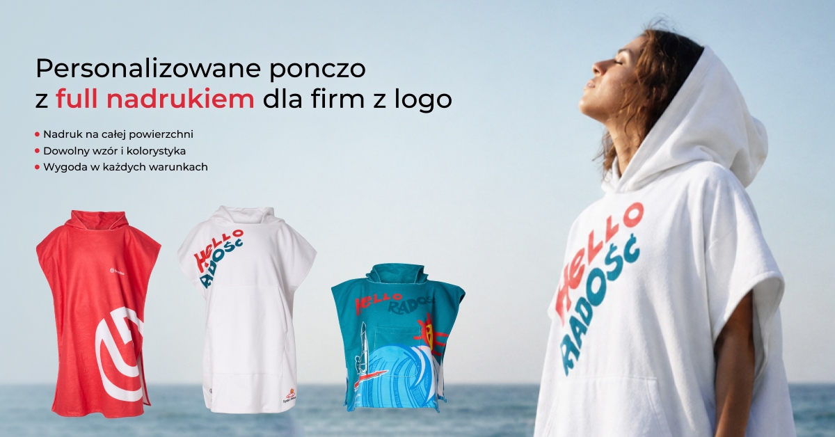 ponczo full nadruk z logo firmy personalizacja 1 baner